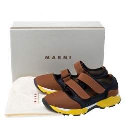 Marni Multicolor Neoprene and Mesh Scarpa Cutout Sneakers Size 37