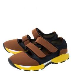 Marni Multicolor Neoprene and Mesh Scarpa Cutout Sneakers Size 37