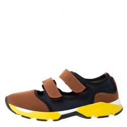 Marni Multicolor Neoprene and Mesh Scarpa Cutout Sneakers Size 37