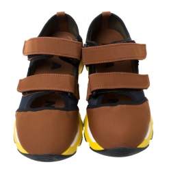 Marni Multicolor Neoprene and Mesh Scarpa Cutout Sneakers Size 37