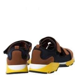 Marni Multicolor Neoprene and Mesh Scarpa Cutout Sneakers Size 37