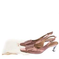 Pre Owned Marni Pink Satin Slingback Sandals Size 40
