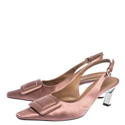 Pre Owned Marni Pink Satin Slingback Sandals Size 40