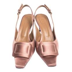 Pre Owned Marni Pink Satin Slingback Sandals Size 40