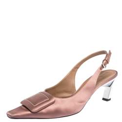 Pre Owned Marni Pink Satin Slingback Sandals Size 40