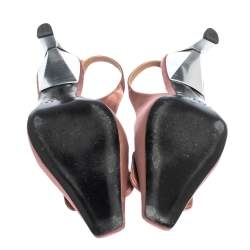 Pre Owned Marni Pink Satin Slingback Sandals Size 40