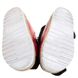 Pre Owned Marni Red Leather And Black Ribbon Ankle Wrap "Fussbett" Espadrille Flat Size 41