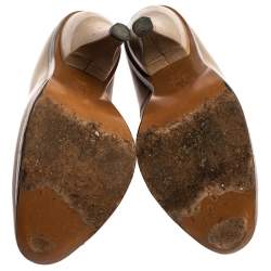 Pre Owned Marni Beige Leather Platform Pumps Size 37