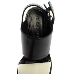 Marni Monochrome Leather Block Heel Sandals Size 38