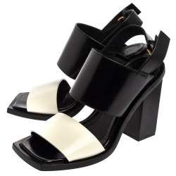 Marni Monochrome Leather Block Heel Sandals Size 38
