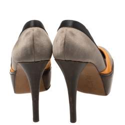 Marni Tri Color Satin Platform Pumps Size 38