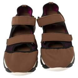 Marni Tricolor Fabric And Mesh Velcro Strap Sneaker Size 39