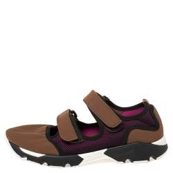 Marni Tricolor Fabric And Mesh Velcro Strap Sneaker Size 39
