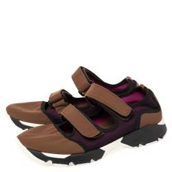 Marni Tricolor Fabric And Mesh Velcro Strap Sneaker Size 39