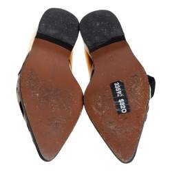 Pre Owned Marni Gold Leather And Calf Hair Lace-Up Oxford Size 37