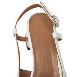 Marni White Leather Slingback Cap Toe Sandals Size 37
