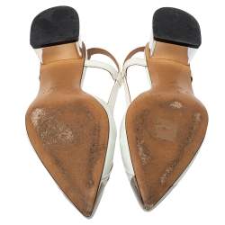Marni White Leather Slingback Cap Toe Sandals Size 37