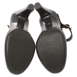 Pre Owned Marni Grey Jelly and Leather Mary Jane Pumps Size 37