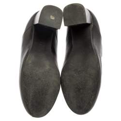 Pre Owned  Marni Black Leather Round Toe Booties Size 37