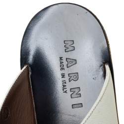 Marni White Leather Crisscross Slide Sandals Size 38