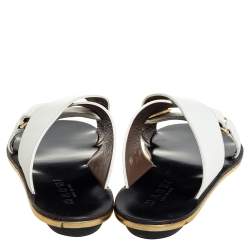Marni White Leather Crisscross Slide Sandals Size 38