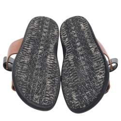 Marni Black/Brown Leather Fussbett Slide Sandals Size 40