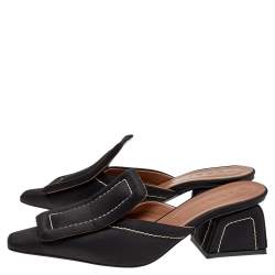 Marni Black Satin Mule Sandals Size 38