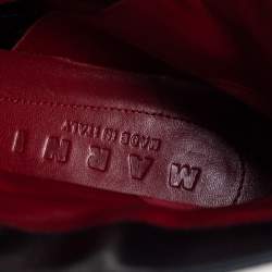 Pre Owned Marni Black Leather Piercing Kitten Heel Ankle Boots Size 38