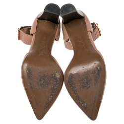 Marni Beige Leather Block Heel Ankle Strap  Sandals Size 38