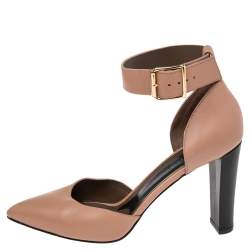 Marni Beige Leather Block Heel Ankle Strap  Sandals Size 38