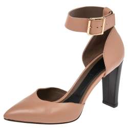 Marni Beige Leather Block Heel Ankle Strap  Sandals Size 38