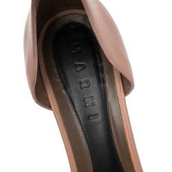 Marni Beige Leather Block Heel Ankle Strap  Sandals Size 38