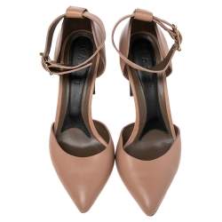 Marni Beige Leather Block Heel Ankle Strap  Sandals Size 38