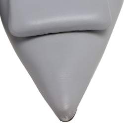 Pre Owned Marni Grey Leather Bow Slingback Sandals Size 37