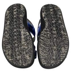 Pre Owned Marni Blue Patent Leather Bow Slingback Sandals Size 40