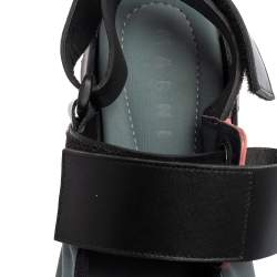 Marni Tri Color Neoprene and Leather Velcro Strap Sneaker Size 41