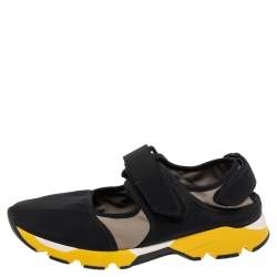 Marni Black Neoprene Scarpa Cutout Velcro Low Top Sneakers Size 41