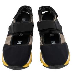 Marni Black Neoprene Scarpa Cutout Velcro Low Top Sneakers Size 41