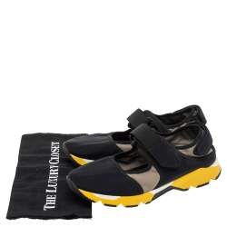 Marni Black Neoprene Scarpa Cutout Velcro Low Top Sneakers Size 41