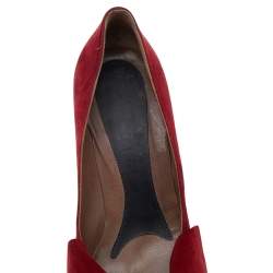 Marni Red Suede Bow Platform Pumps Size 37