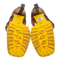 Pre Owned Marni Brown Leather Ankle Strap Pumps Size 38.5