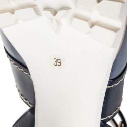 Pre Owned Marni Grey/Black Leather Mary Jane Ankle Strap Pumps Size 39