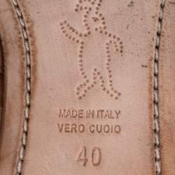 Pre Owned Marni Brown Leather Fringe Mule Sandals Size 40