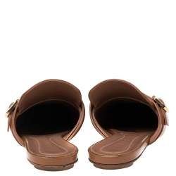 Pre Owned Marni Brown Leather Fringe Mule Sandals Size 40
