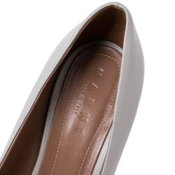 Pre Owned Marni  Grey Leather Block Heel Pumps Size 41