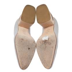 Pre Owned Marni  Grey Leather Block Heel Pumps Size 41