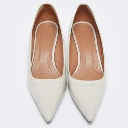 Pre Owned Marni Light Grey Leather Pointed-Toe Pumps Size 40