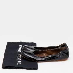 Marni Black Patent Leather Scrunch Ballet Flats Size 36