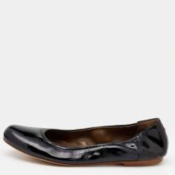 Marni Black Patent Leather Scrunch Ballet Flats Size 36