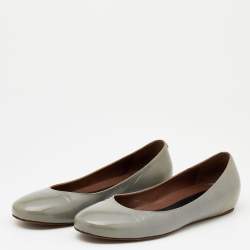 Marni Grey Patent Leather Ballet Flats Size 36.5